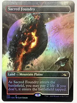 Sacred Foundry LP Borderless Unfinity MTG Foil - Image 1