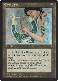 Elven Lyre NM/M Fallen Empires Artifact Mtg Magic English Regular - Image 1