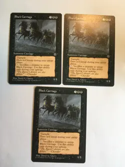 MTG Black Carriage LP Homelands x3 Vintage Magic the Gathering - Image 1