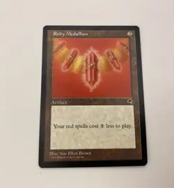 Magic The Gathering MTG Tempest Ruby Medallion NM/MINT - Image 1