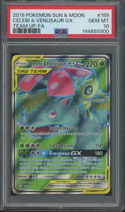 2019 Pokemon Sun & Moon Team Up #159 Celebi Venusaur GX Gem Mint PSA 10 - Image 1