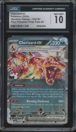 2024 Pokemon Obsidian Flames Play! Prize Pack #4 Charizard ex Gem Mint CGC 10 - Image 1