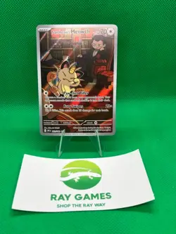 Pokemon TCG Team Rocket's Meowth 203/182 Destinted Rivals Illustration Rare NM - Image 1