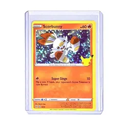 Pokemon 2021 McDonalds Celebrations 25th Anniversary Holo Rare #16/25 SCORBUNNY - Image 1