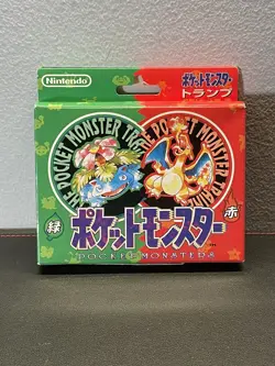 *EMPTY* Vintage Pokemon Poker Deck Red & Green Deck Box 1996 Empty HTF - Image 1