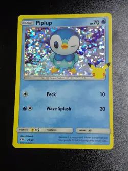 Pokemon TCG Piplup 20/25 HOLO McDonald 2021 Promo 25th Anniversary LP - Image 1