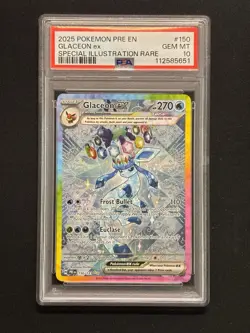 Pokemon 2025 Glaceon ex 150/131 SIR Prismatic Evolutions GEM MINT PSA 10 - Image 1