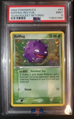 2004 Pokemon EX Team Rocket Returns Koffing Reverse Foil 61/109 PSA 9 Mint - Image 1