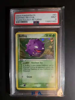 2004 Pokemon EX Team Rocket Returns Koffing Reverse Foil 61/109 PSA 9 Mint - Image 2