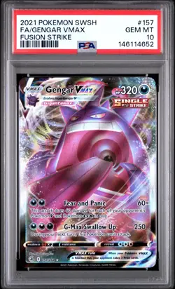 PSA 10 Gengar VMAX #157 Pokemon Fusion Strike - Image 1