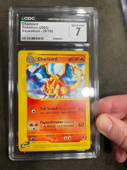 Charizard 39/165 Expedition eReader Pokemon 2002 Non-Holo Graded CGC 7 NM - Image 2
