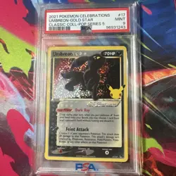 2021 Pokemon Celebrations Umbreon Gold Star #17 PSA 9 - Image 1