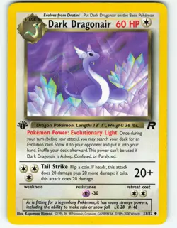 Dark Dragonair - 1st Edition - 33/82 Team Rocket - WOTC - Pokemon TCG - 2000 - Image 1