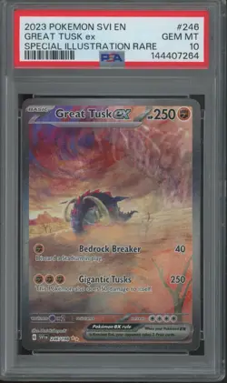 2023 Pokemon SVI EN Special Illustration Rare #246 Great Tusk ex Gem Mint PSA 10 - Image 1