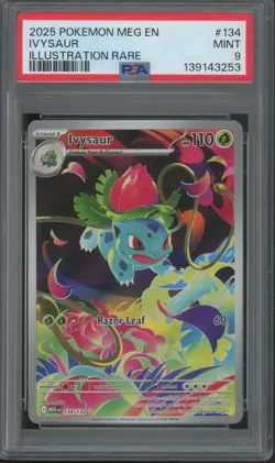 2025 Pokemon MEG EN Illustration Rare #134 Ivysaur Mint PSA 9 - Image 1