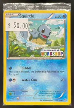 2013 Pokemon Black & White Plasma Blast #14/101 Squirtle Build A Bear Workshop - Image 1