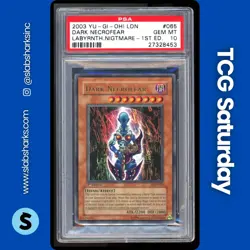 2003 YU-GI-OH! LABYRINTH OF NIGHTMARE 1ST EDITION #LON-065 DARK NECROFEAR PSA 10 - Image 1