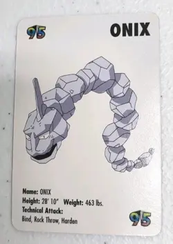 KFC promo 1998 Nintendo Pokemon Onyx Mini Card #95 vintage applause - Image 1