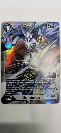 Omnimon BT1-084 SR Foil Digimon Card Game - Image 1