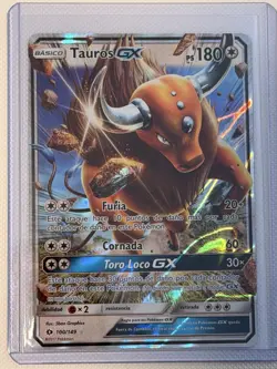 Pokemon Card Tauros GX 100/149 Sun & Moon Base Holo Ultra Rare Spanish NM-LP - Image 1