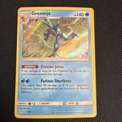 Greninja - 9/18 - Detective Pikachu Holo Rare Pokemon Card - MP - Image 1