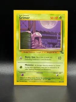 GRIMER - 48/62 - Fossil - Pokemon Card - LP - ERROR SQUARE CUT - Image 1