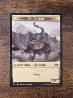 Cat Dragon Spirit Token 2X2 Regular NM MTG - Image 1