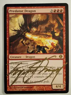 Magic The Gathering - 1x Signed Predator Dragon (mtg) Shards of Alara - Image 1