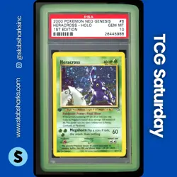 2000 POKEMON NEO GENESIS 1ST EDITION #6/111 HERACROSS HOLO RARE PSA 10 - Image 1