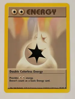 Double Colorless Energy BASE SET Unlimited Uncommon Pokemon PKMN 96 LP - Image 1
