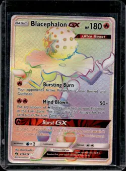 2018 Pokemon SM Lost Thunder Blacephalon Secreet Rare #219/214 - Image 1