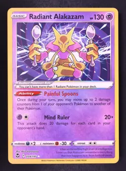 Radiant Alakazam 059/195 - Pokemon Silver Tempest Radiant Rare Card - Image 1