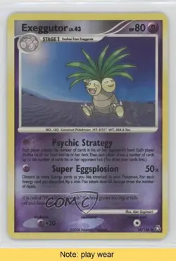 Exeggutor Reverse Foil Pokemon Diamond & Pearl Legends Awakened #54 2008 READ - Image 1