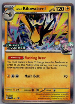 Iono's Kilowattrel 182 Prerelease Promo SVP Journey Together Pokemon TCG NM - Image 1