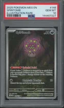 2025 Pokemon MEG EN Illustration Rare #148 Spiritomb Gem Mint PSA 10 - Image 1