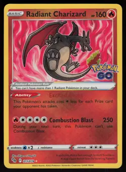 Radiant Charizard 011/078 Radiant Rare Pokemon GO Pokemon - Image 1