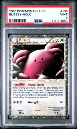 2010 POKEMON HEARTGOLD BLISSEY PRIME #106 ULTRA RARE PSA 9 MINT #114901889 - Image 1