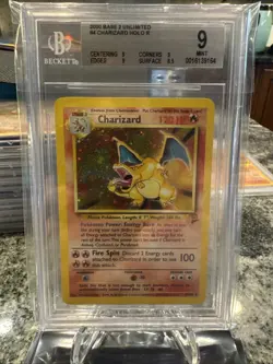 Pokemon Charizard Base Set 2 Holo Rare #4 BGS 9 Mint - Image 1