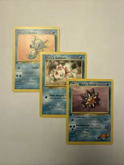 Misty’s Base set Pokemon - Goldeen 30/132, Starmine 56/132, Horsea 86/132 1st Ed - Image 1