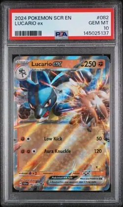 Lucario Ex #082 PSA 10 2024 Pokemon SCR En Gem Mint Ultra Rare - Image 1
