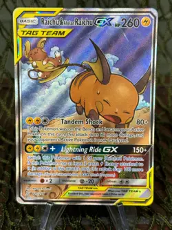*TAG TEAM* RAICHU & ALOLAN RAICHU GX ~ 221/236 ~ Pokemon TCG: Unified Minds - Image 1