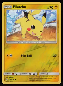 Pikachu 54/214 Common Unbroken Bonds Reverse Holo Pokemon - Image 1