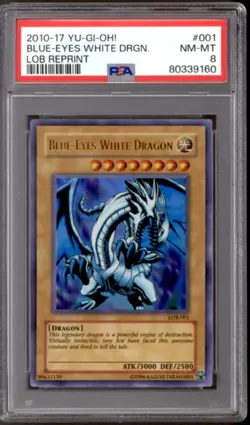 Yu-Gi-Oh Legend of Blue Eyes Reprint Blue-Eyes LOB-001 PSA 8 YuGiOh - Image 1