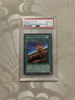 Bazoo the Soul-Eater / Fissure DB1-EN117 Yugioh MISPRINT Wrong Name Rare PSA 8💎 - Image 1