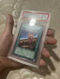 Bazoo the Soul-Eater / Fissure DB1-EN117 Yugioh MISPRINT Wrong Name Rare PSA 8💎 - Image 4