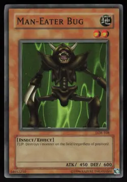 Man-Eater Bug LOB-108 Super Rare Foil Shift Error Yu-Gi-Oh - Image 1