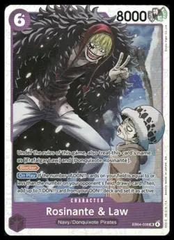 One Piece The Azure Sea's Seven #EB04-038 Rosinante & Law Super Rare - Image 1