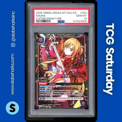 2026 UNION ARENA BT SAO EN ASUNA 3 STAR SIGNATURE #042 PSA 10 - Image 1