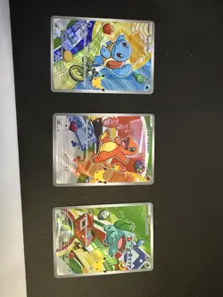 Pokemon TCG Holo Card Lot Squirtle Charmander Bulbasaur 3 Cards English - Image 1