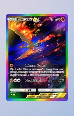 Pokemon TCG Pocket - Moltres Ex - Rainbow 2⭐Card - English - Fast delivery - Image 1